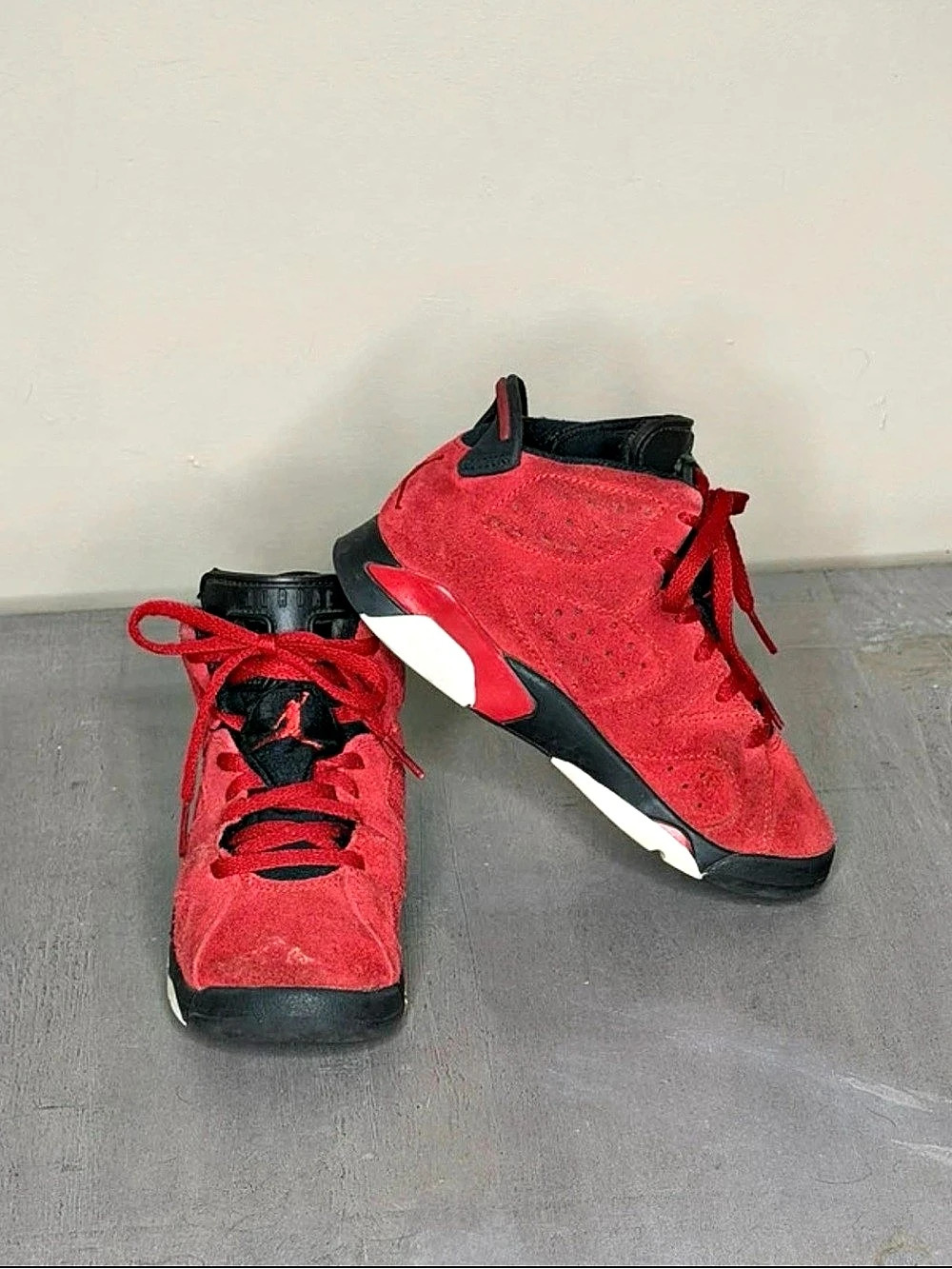 Jordan 6 Rings Red Black US 12C Good